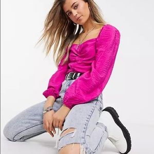 ASOS new look taffeta ruched top